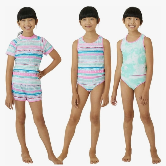Eddie Bauer Youth Swim Set - 4 piece Size L 14/16 Reversible UPF 50+ - Picture 2 of 14